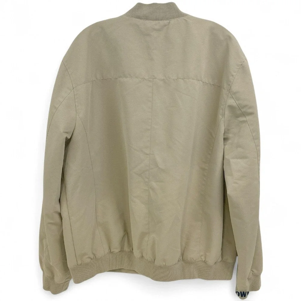 Michael Kors Mens Bomber Jacket‎ Tan Khaki Orange Lining Full Zip Size XL